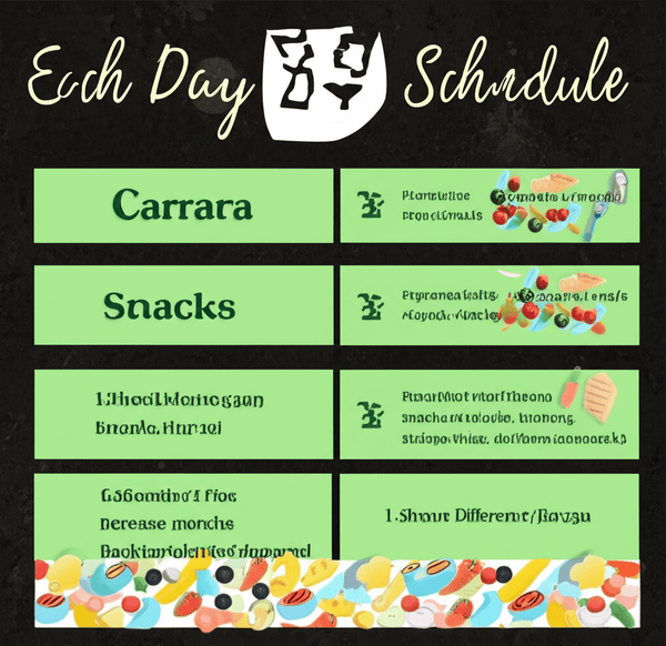 Each day includes three meals and three snack